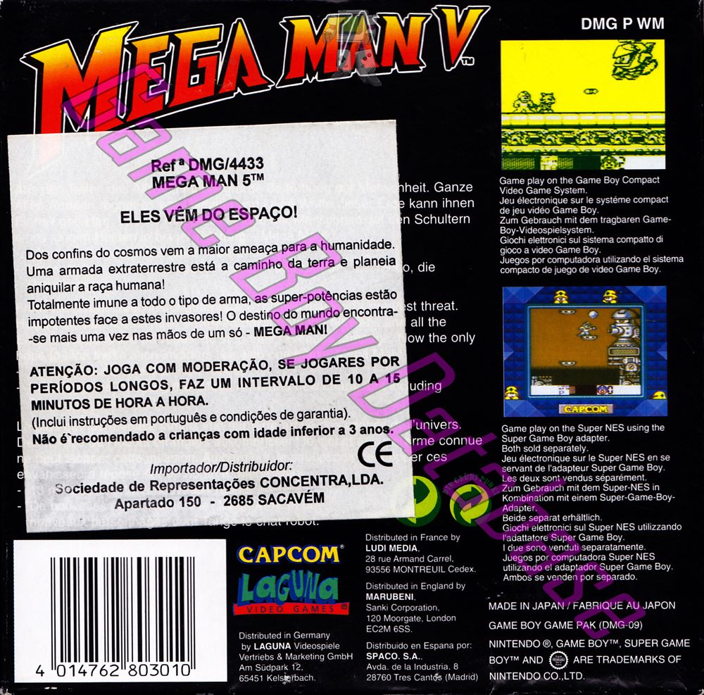 Mega Man V EUR Back of the box