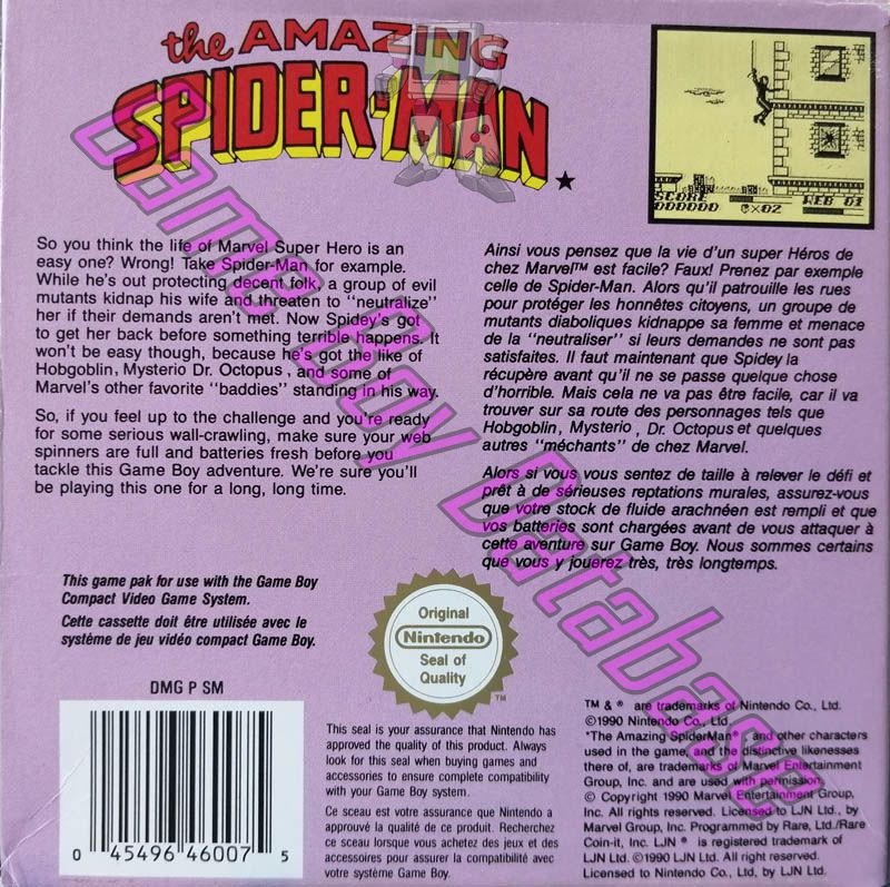 Amazing Spider-Man (the) FAH Back of the box