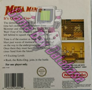 Mega Man II AUS Back of the box