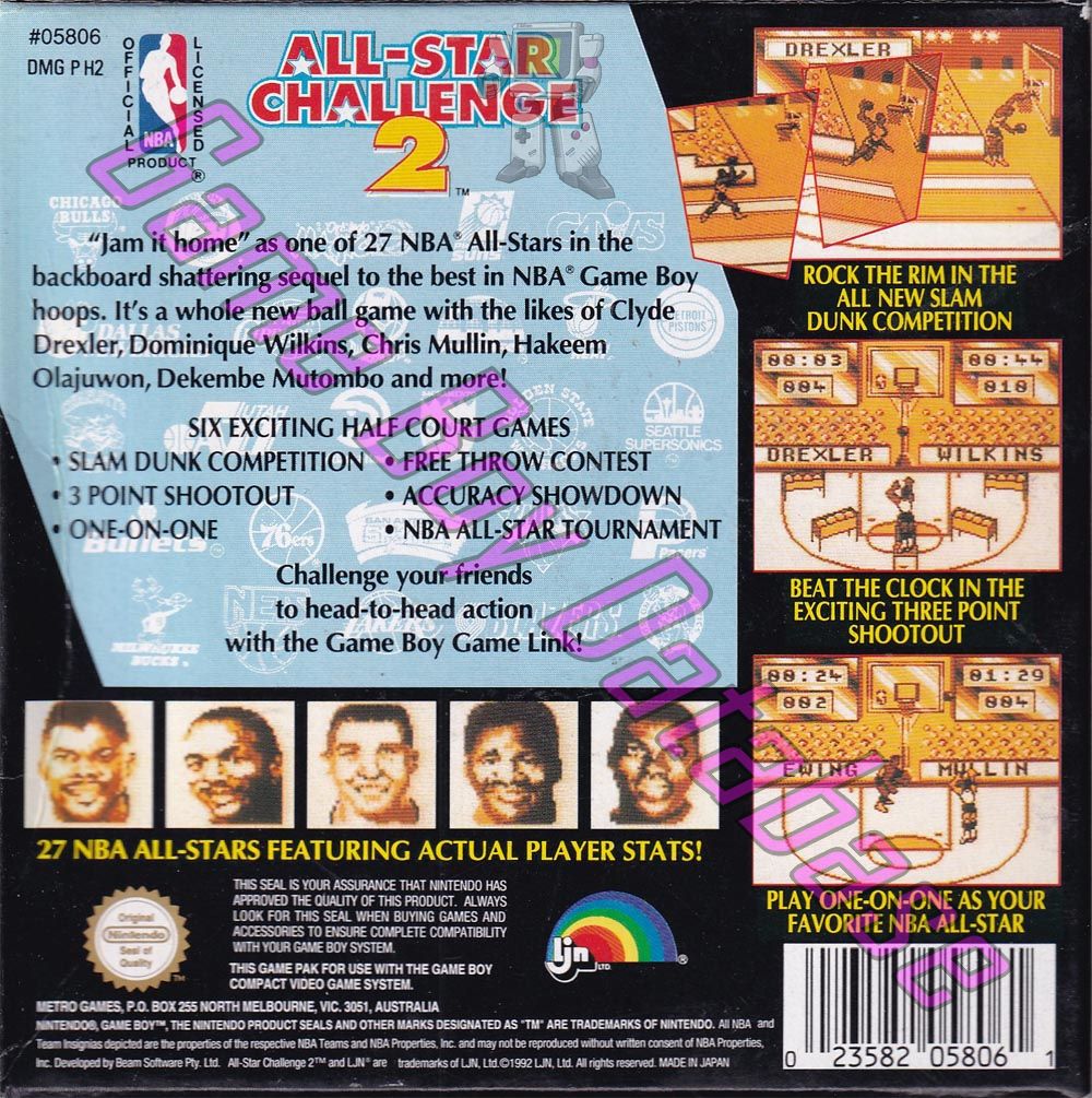 NBA All-Star Challenge 2 AUS Back of the box