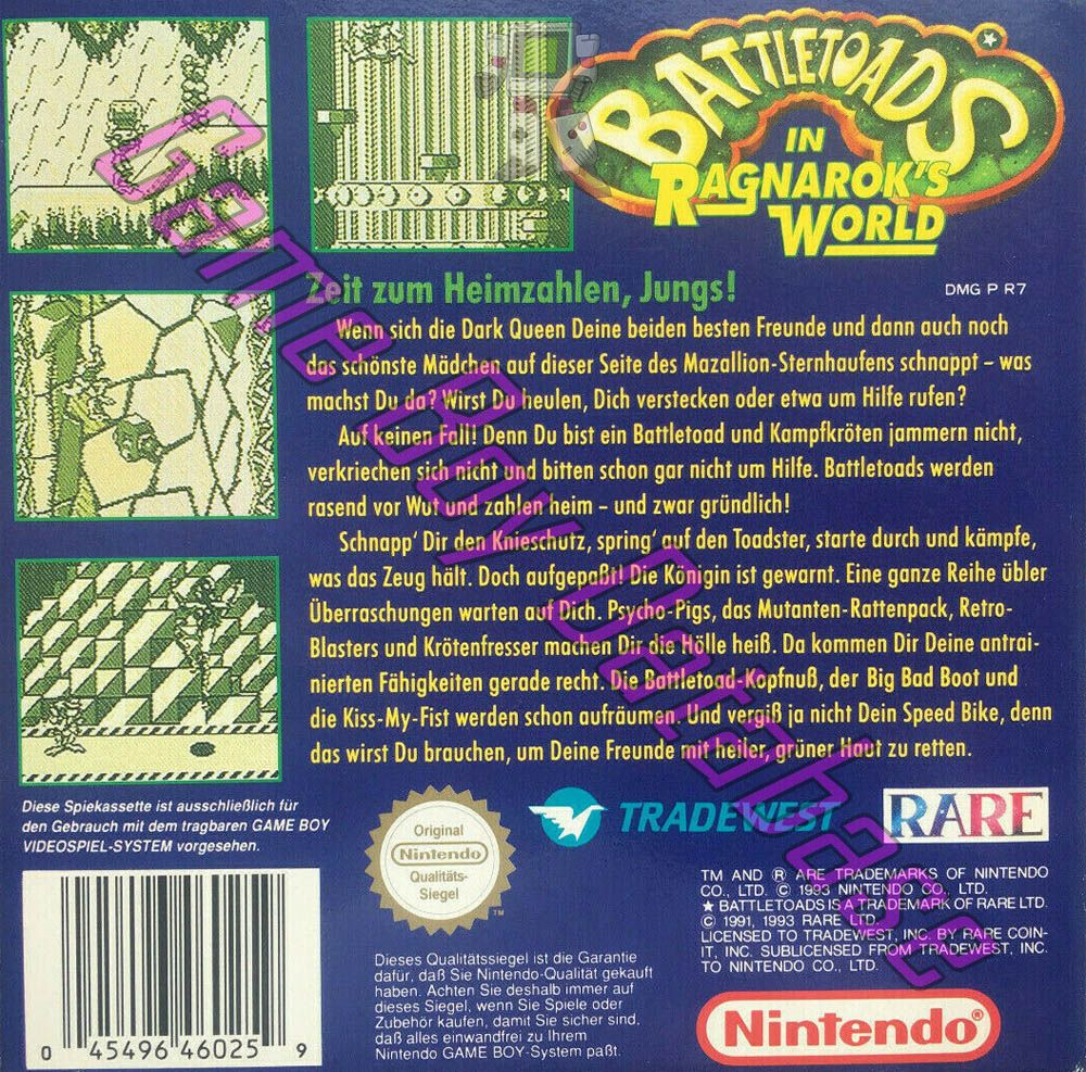 Battletoads in Ragnarok's World NOE Back of the box