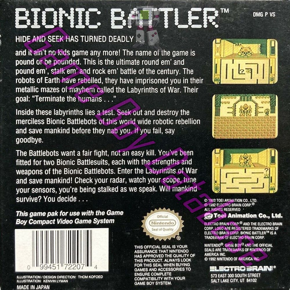 Bionic Battler USA Back of the box