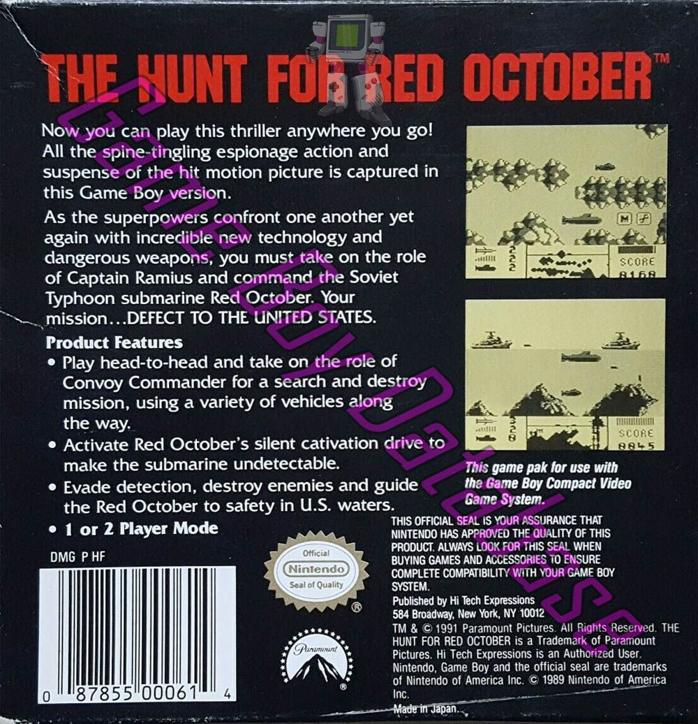 Hunt for Red October (the) USA-1 Back of the box