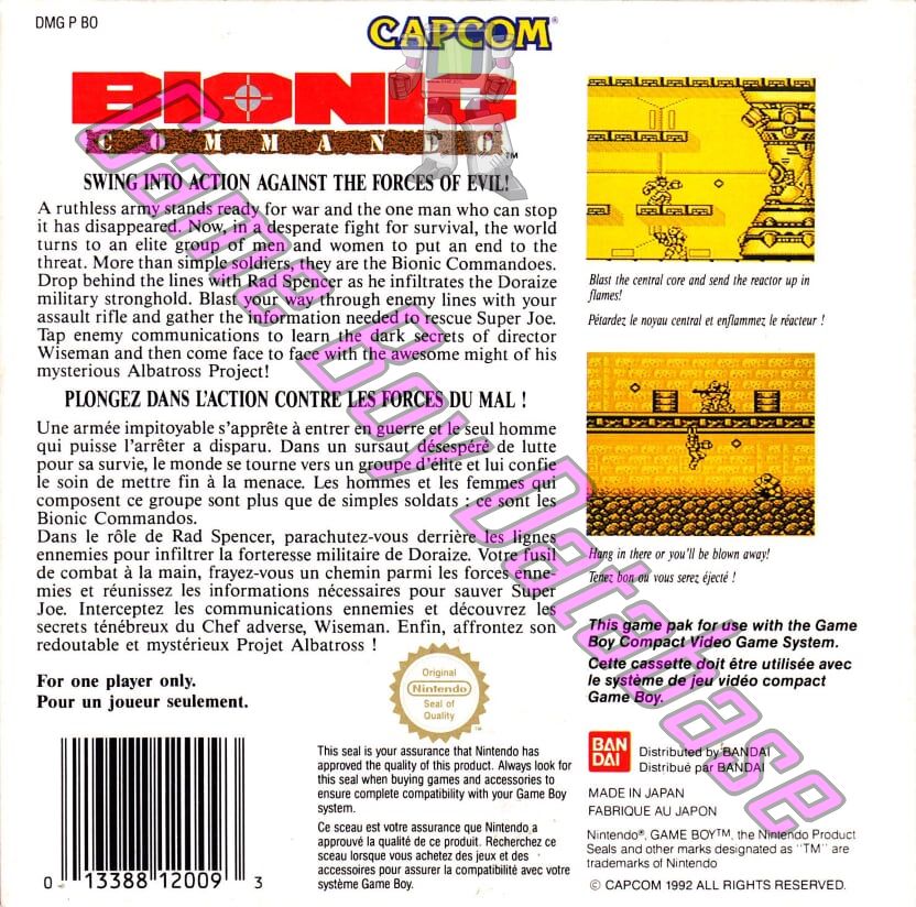 Bionic Commando FAH Back of the box