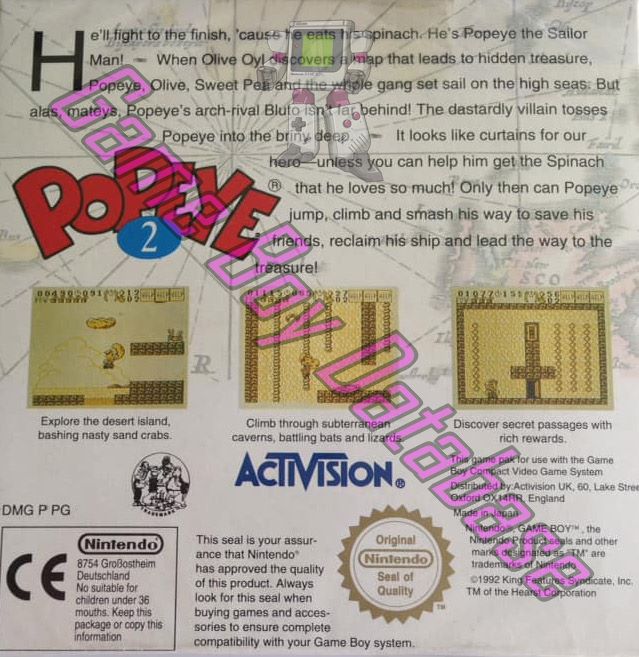 Popeye 2 UKV Back of the box