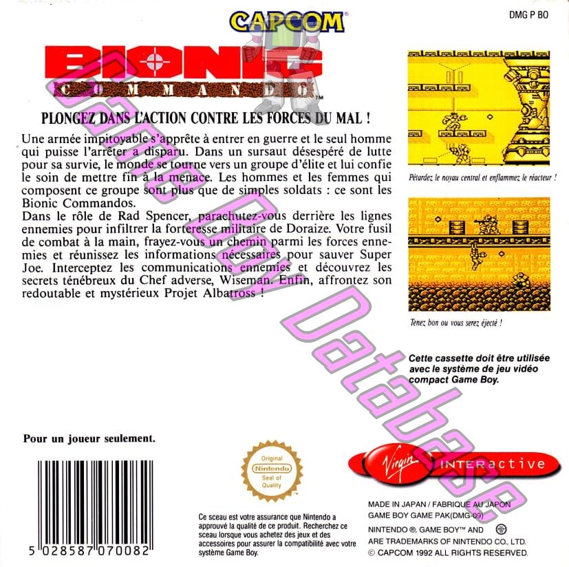 Bionic Commando FAH-1 Back of the box