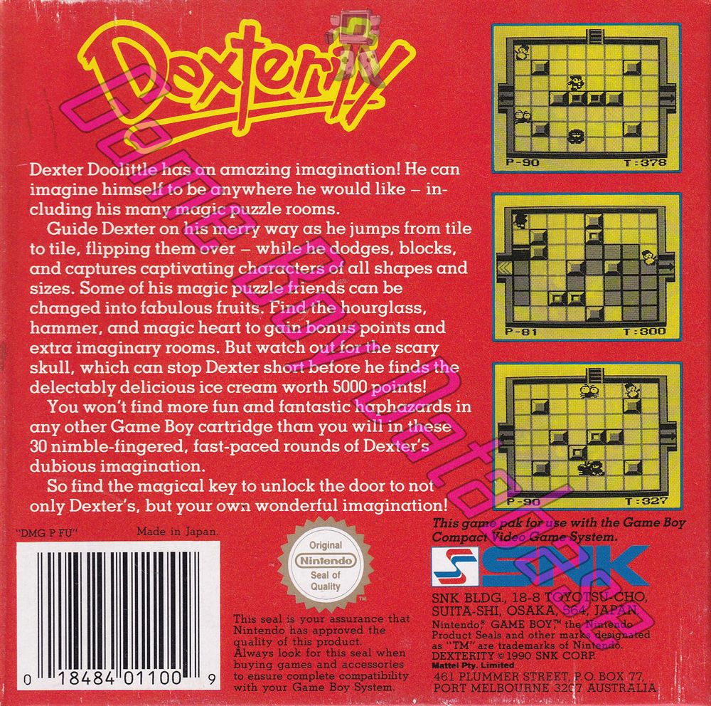 Dexterity AUS Back of the box