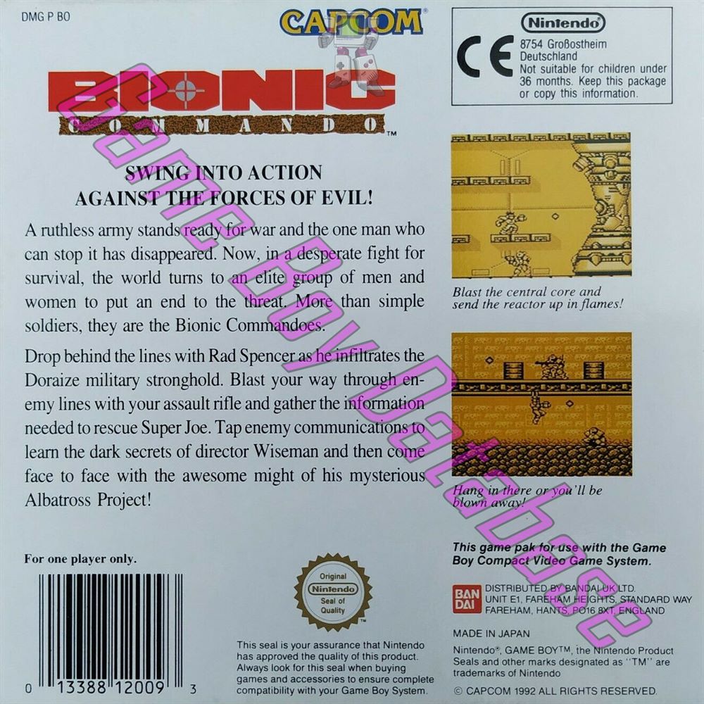 Bionic Commando UKV Back of the box