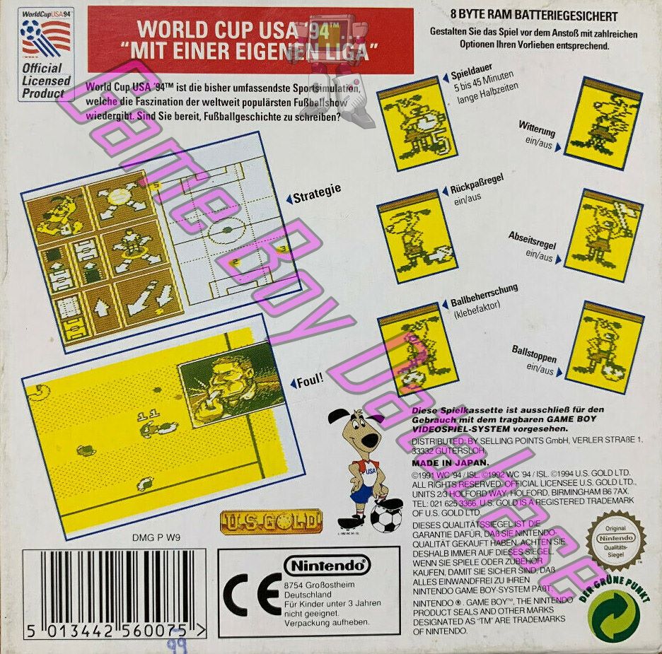 World Cup USA 94 NOE Back of the box