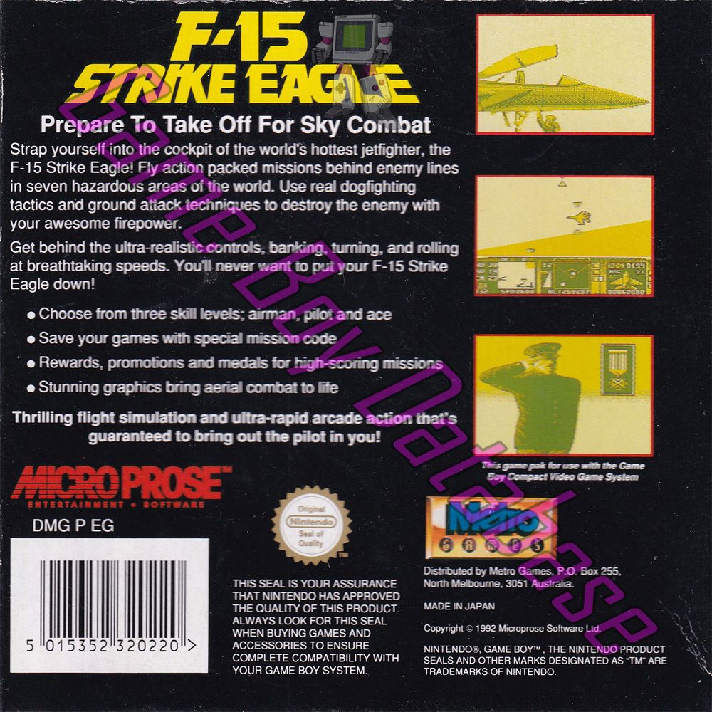 F-15 Strike Eagle AUS Back of the box