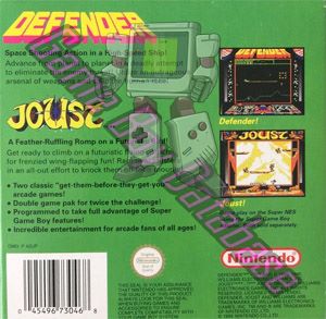 Arcade Classic no.4 Defender - Joust AUS Back of the box