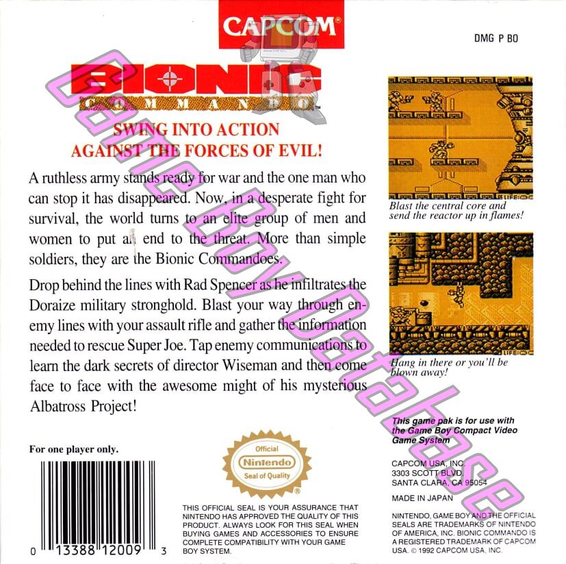 Bionic Commando USA Back of the box