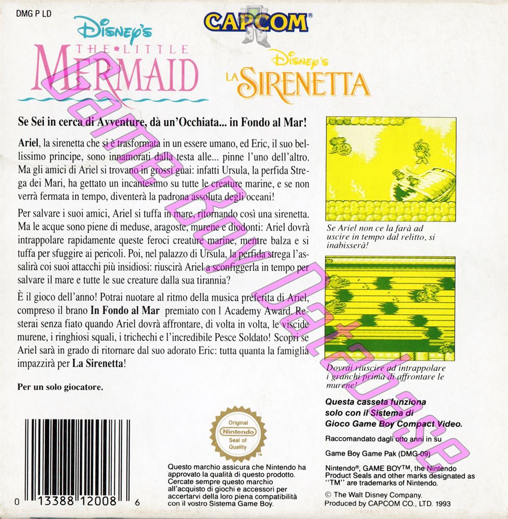 Little Mermaid la Sirenetta (Disney’s the) ITA Back of the box