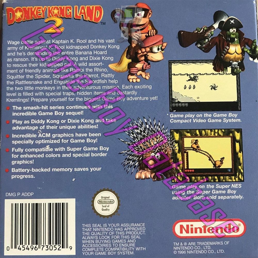 Donkey Kong Land 2 (Scandinavia) UKV Back of the box