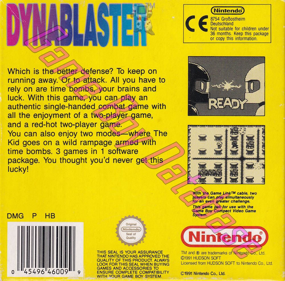 Dynablaster UKV Back of the box