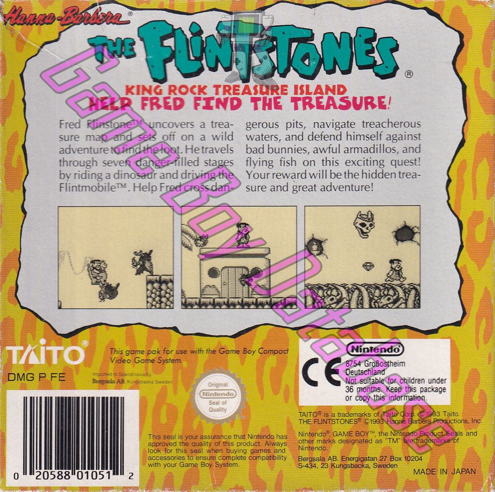 Flintstones King Rock Treasure Island (the) SCN Back of the box