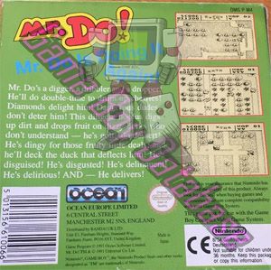 Mr. Do! UKV Back of the box