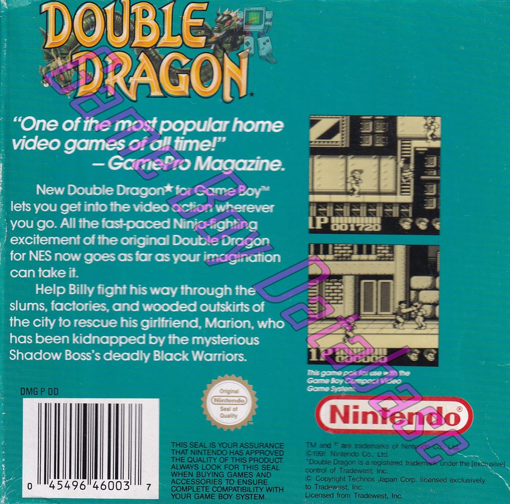 Double Dragon AUS-1 Back of the box