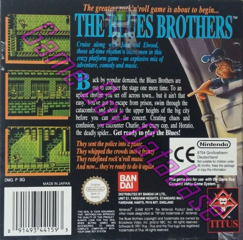 Blues Brothers (the) UKV Back of the box