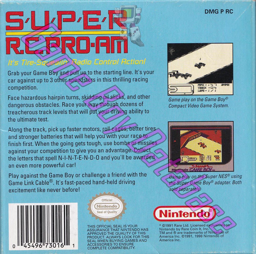 Super R.C. Pro-Am USA-1 Back of the box