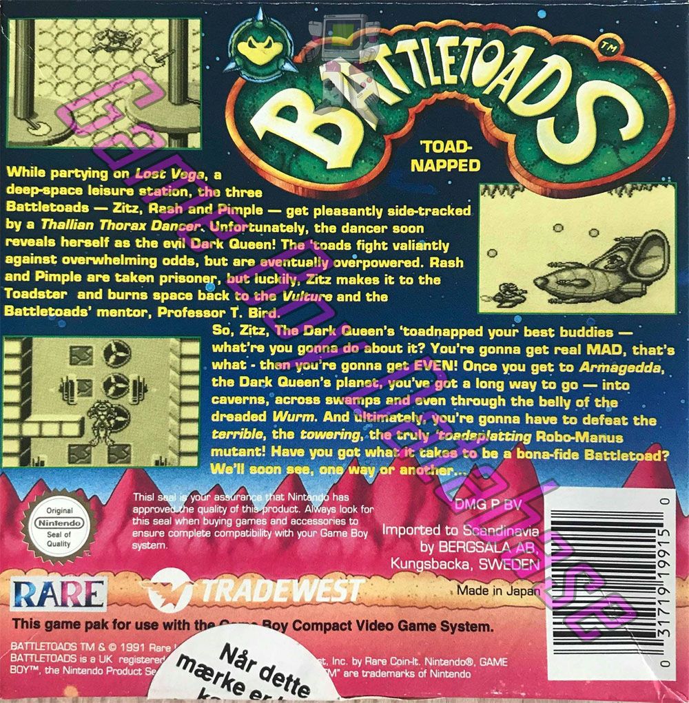 Battletoads SCN Back of the box