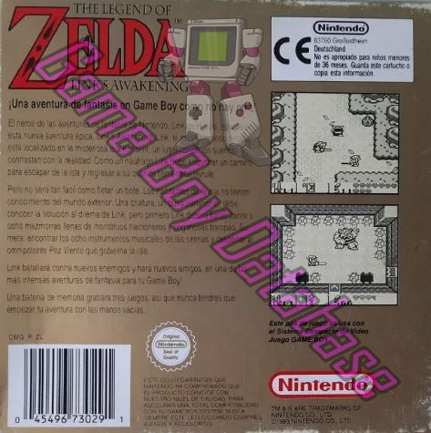 Legend of Zelda Link's Awakening (the) ESP-2 Back of the box