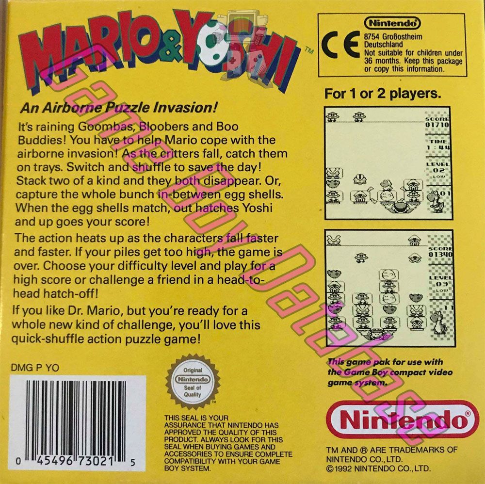 Mario & Yoshi SCN Back of the box