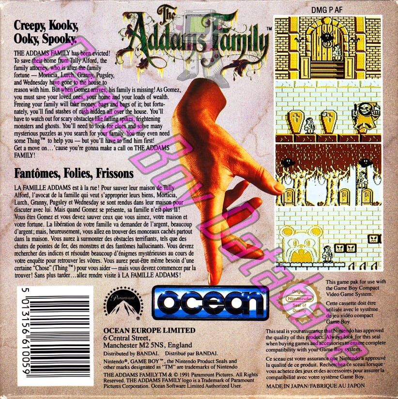 Addams Family (the) FAH Back of the box