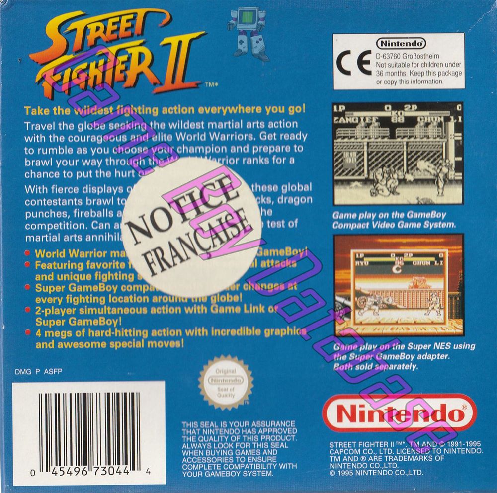 Street Fighter II GPS Back of the box