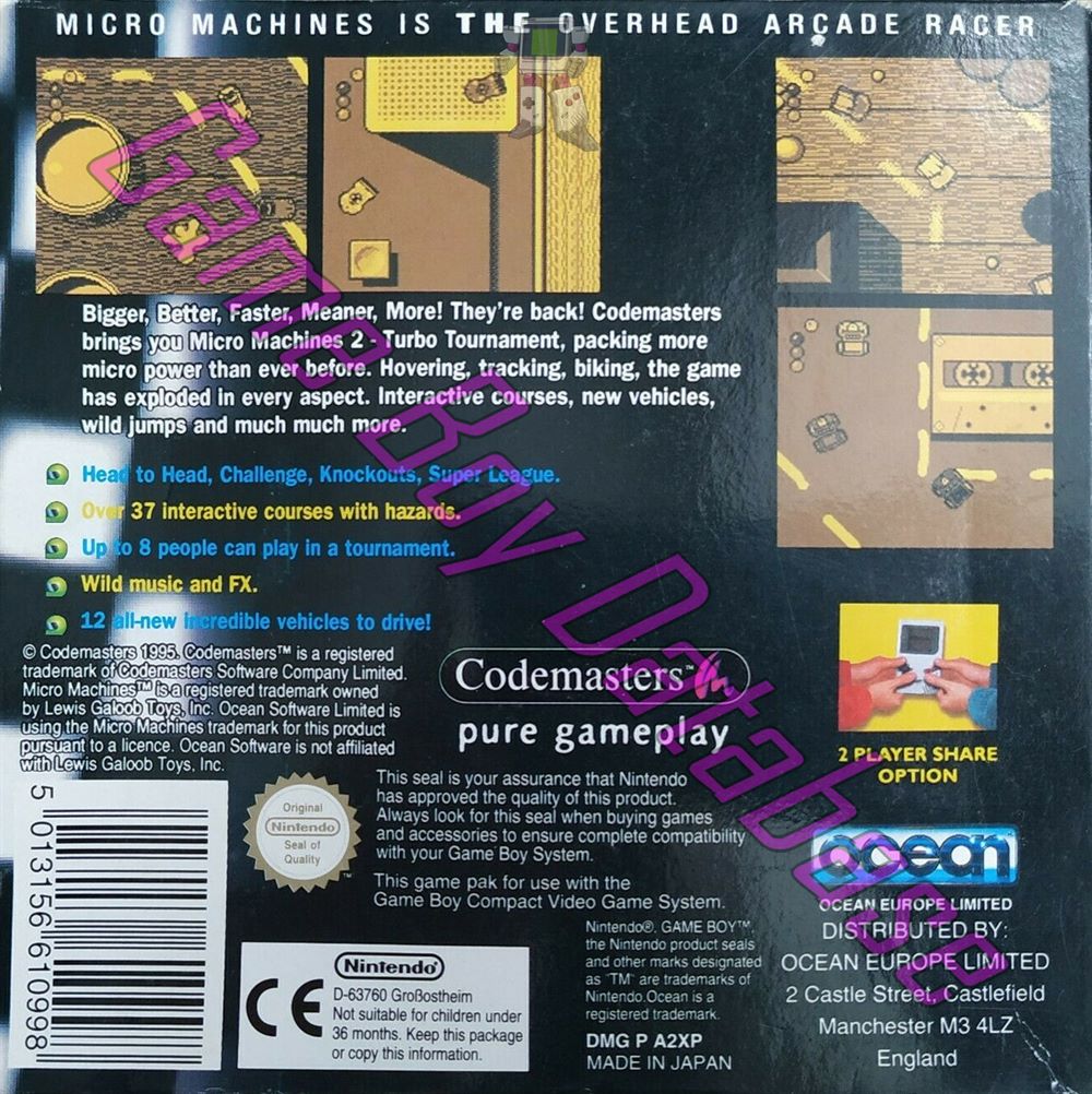 Micro Machines 2: Turbo Tournament UKV Back of the box