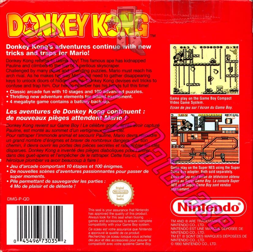 Donkey Kong FAH Back of the box