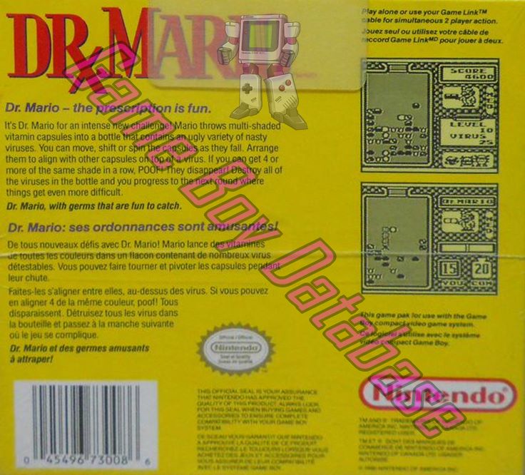 Dr. Mario CAN Back of the box