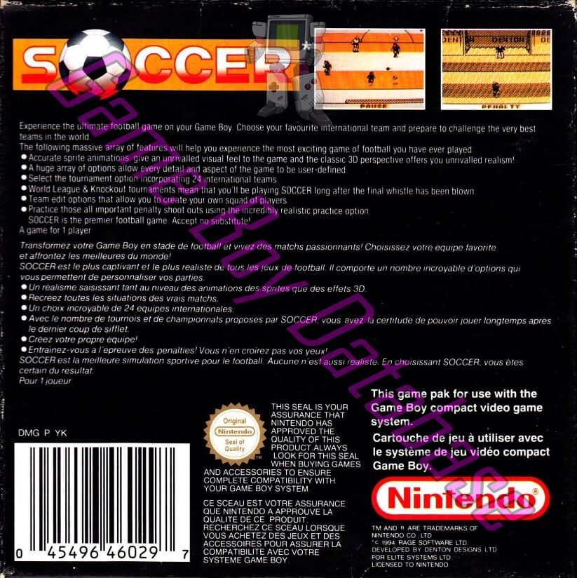 Soccer FAH-1 Back of the box