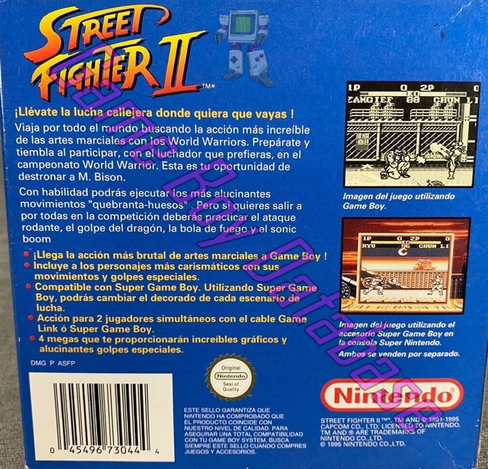 Street Fighter II ESP-2 Back of the box