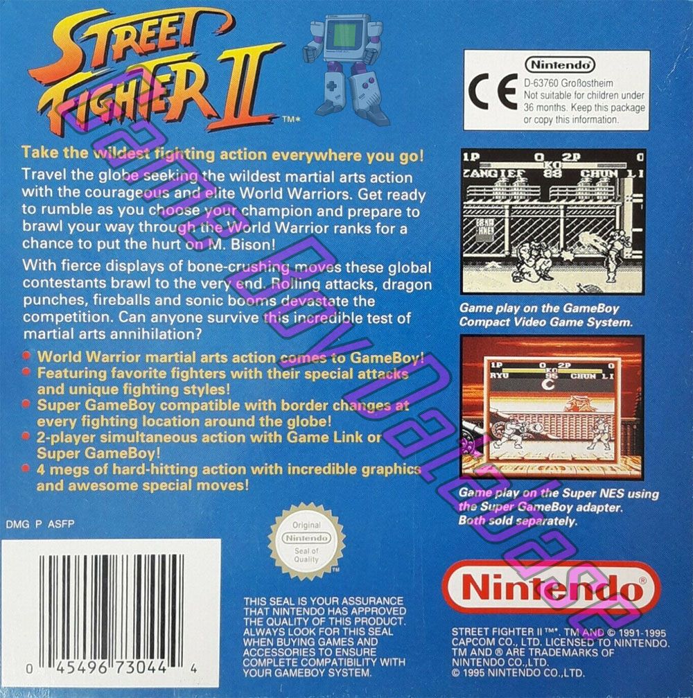 Street Fighter II GPS Back of the box