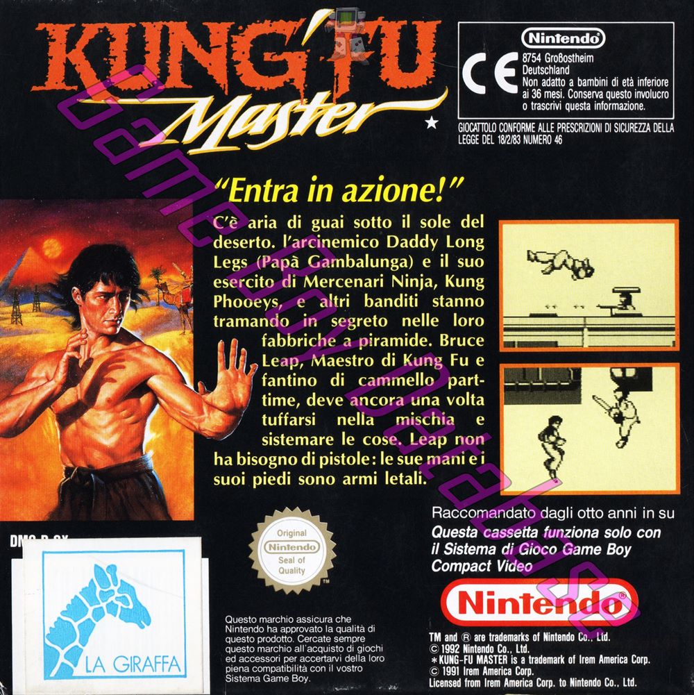 Kung-Fu Master ITA Back of the box