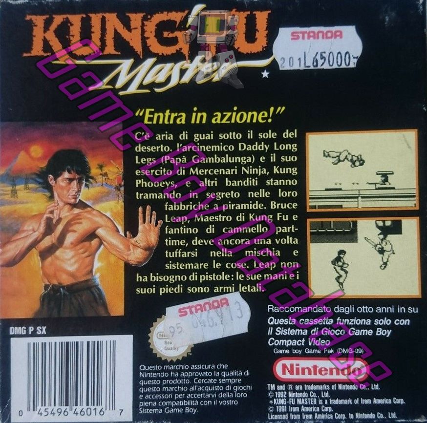 Kung-Fu Master ITA-1 Back of the box