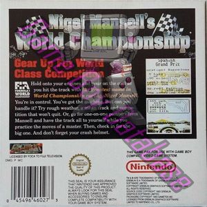 Nigel Mansell’s World Championship UKV-1 Back of the box