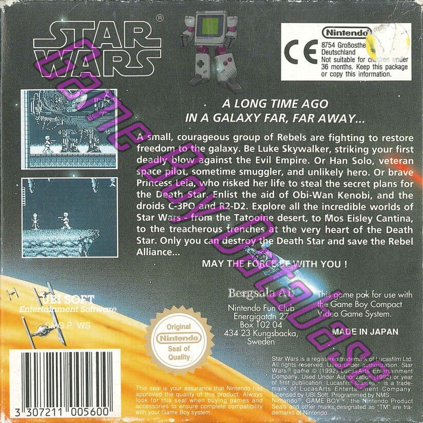 Star Wars SCN Back of the box