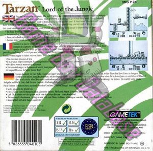 Tarzan Lord of the Jungle EUR-1 Back of the box