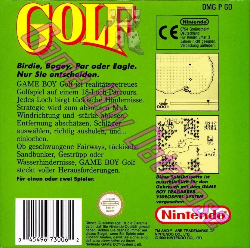 Golf FRG Back of the box