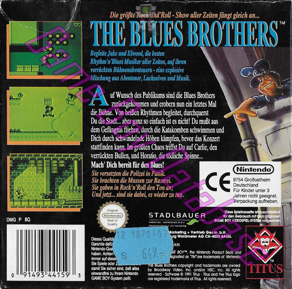 Blues Brothers (the) FRG Back of the box