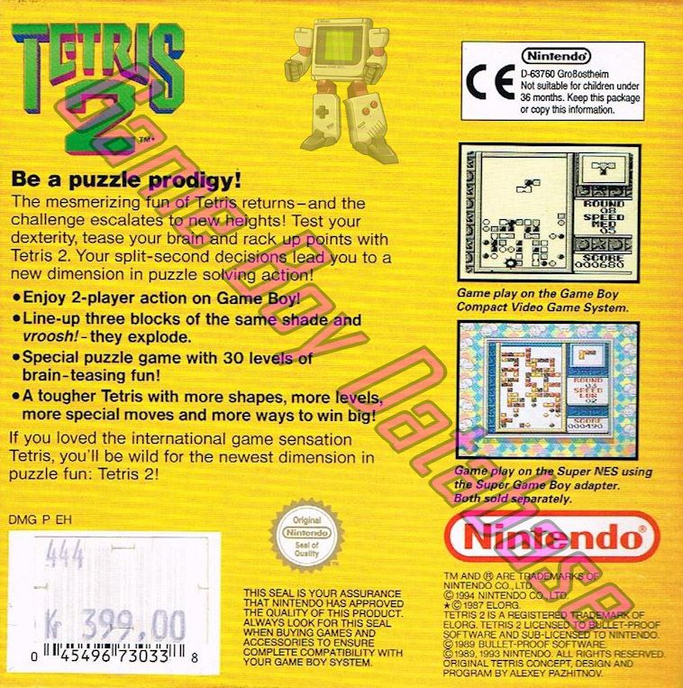 Tetris 2 SCN Back of the box