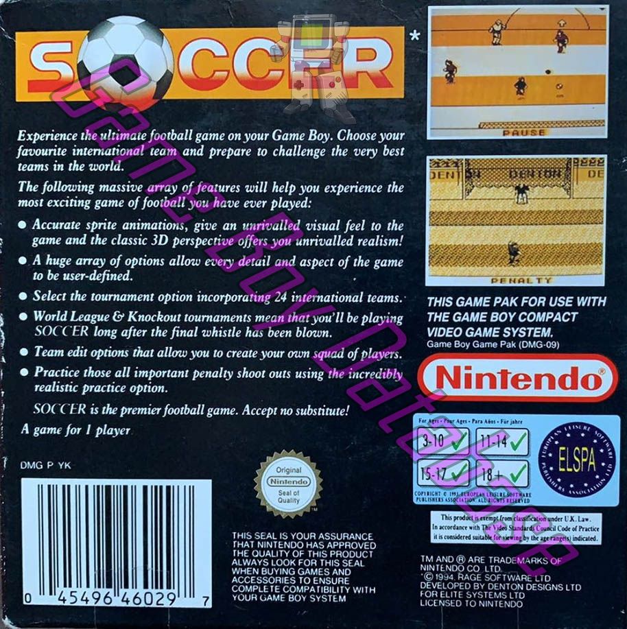 Soccer UKV-3 Back of the box