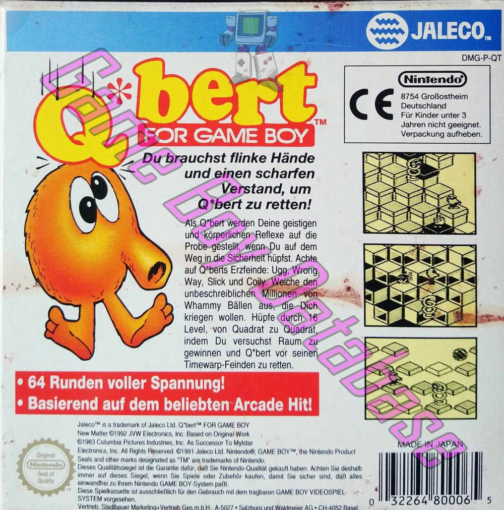 Q*Bert FRG Back of the box