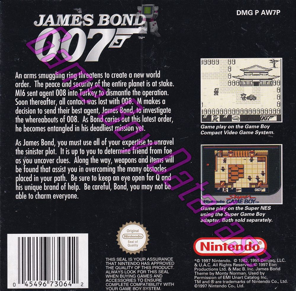 James Bond 007 AUS-1 Back of the box