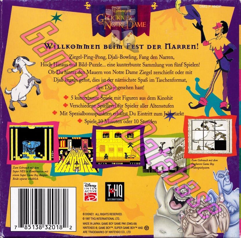 Glöckner von Notre Dame (Disney's der) NOE Back of the box