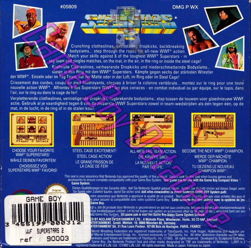 WWF Superstars 2 FAH Back of the box