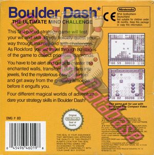 Boulder Dash UKV Back of the box