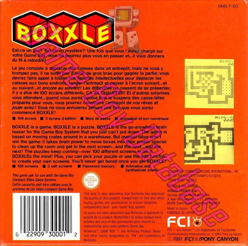 Boxxle FAH Back of the box